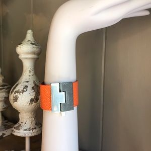 Leighelena Genuine Stingray Jigsaw Cuff Bracelet